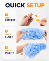 20 Count 360° Duster Refills with 1 Handle,Compatible with Swiffer Duster