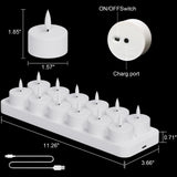 GenSwin Rechargeable Tea Lights Candles Remote Timer Charging Base White