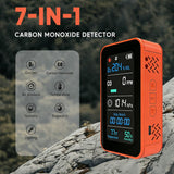 GZAIR 7-in-1 Portable Multi-Gas & Environmental Detector, O2/CO Monitor with Air Pressure, Temperature & Humidity Sensors, 3000mAh Rechargeable Device with SD Data Logging, Flashlight & Stopwatch