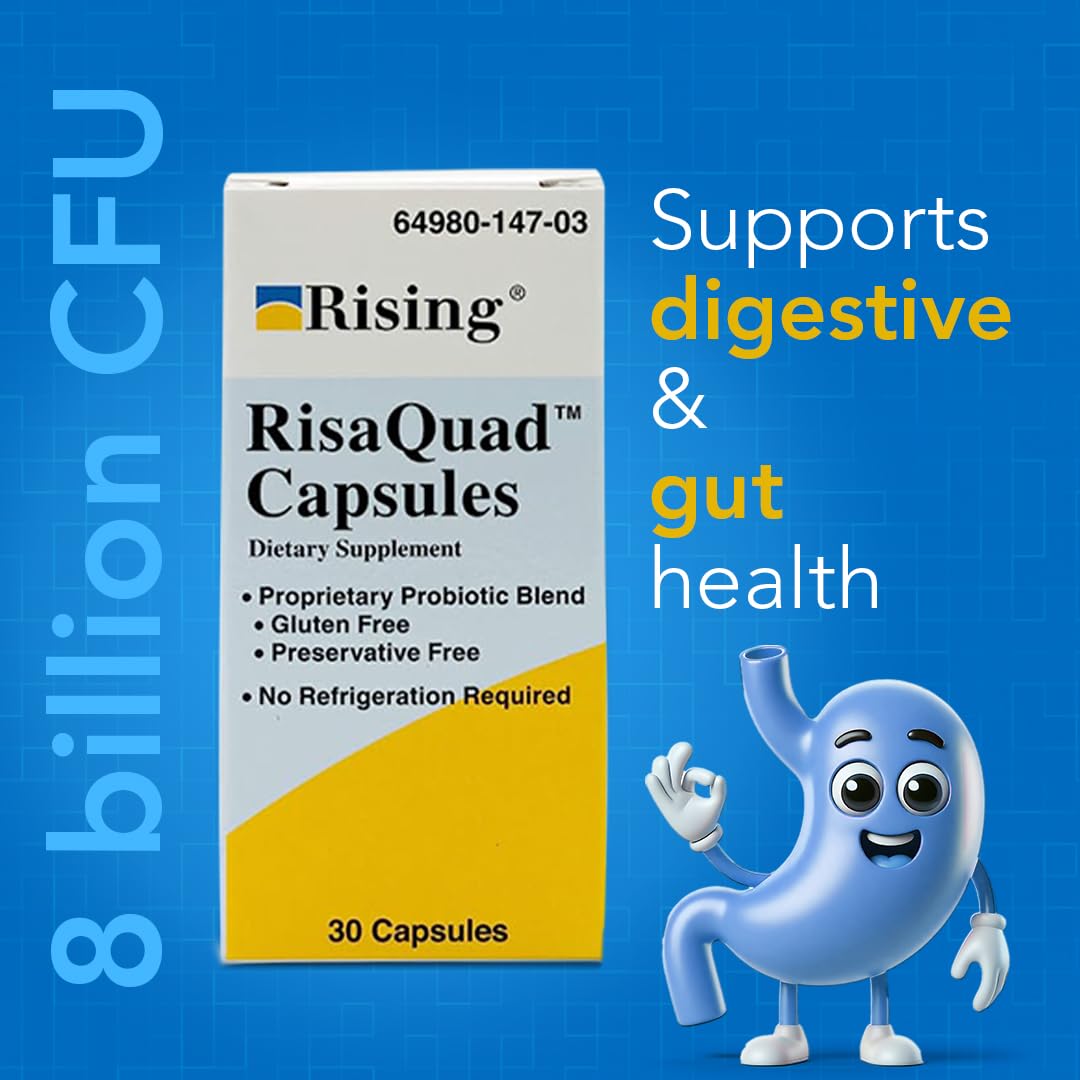 Rising Health - Risaquad 230mg - Probiotic Dietary Supplement Capsules - 30 Count
