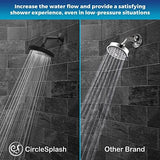 High Pressure Shower Head - Anti-Clogging Silicone Nozzles - 2.5 GPM Removable Restrictor - Easy to Clean Adjustable Replacement - easy to install with Plumbers Tape - 6 inch - Matte Black Finish