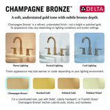 Delta Arvo Brushed Gold Faucet 3 Hole, 8 Inch Widespread Bathroom Sink Faucet for Vanity, Push-Pop Drain Assembly, Champagne Bronze 35840LF-CZ