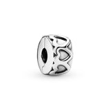 PANDORA Band of Hearts Clip Charm - Compatible with PANDORA Moments - Sterling Silver - Gift for Her - Jewelry for Women with Gift Box