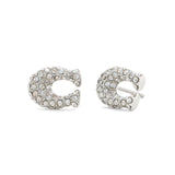 COACH Jewelry Women's Pavé Signature C Stud Earrings