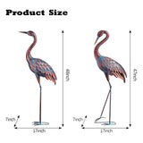 Kircust Garden Crane Statues Patina Heron Decoy, Standing Metal Crane Sculptures Bird Yard Art for Outdoor Decor, 47-48 Inch, Set of 2