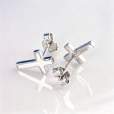 HANFLY 925 Sterling Silver Cross Stud Earrings Fashion Earrings