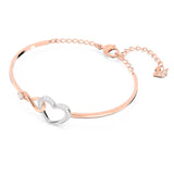Swarovski Hyperbola Women's Bangle Bracelet with a Rose-Gold Tone Plated Bangle, Clear Crystals and Lobster Clasp