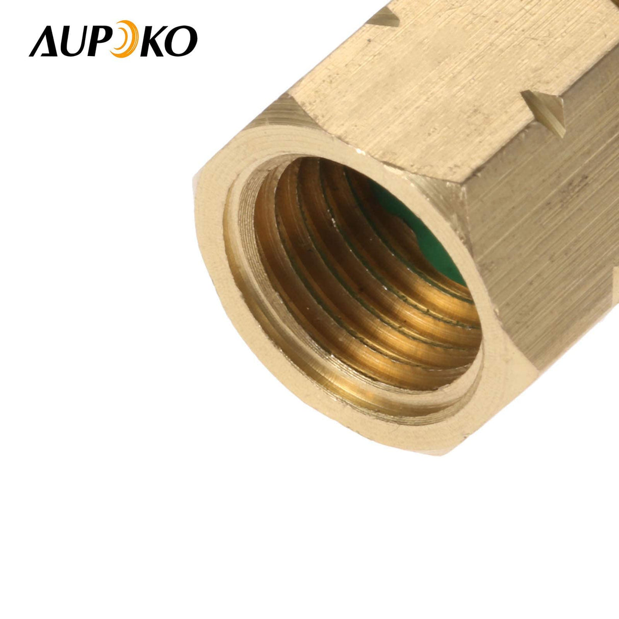 Aupoko 2 PC R1234YF Vacuum Hose Pump Adapter 1/2 LH x 1/4 SAE SAE Female FL Brass Valve Core, Fit for Refrigeration Conversion