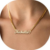 KUKULIKI Custom Name Necklace Personalized Heart Symbol, 18K Gold Plated Handmade Personalized Necklaces for Women, Customized Jewelry Birthday Gifts