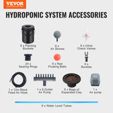 VEVOR DWC Hydroponic System, 5 Gallon 8 Buckets, Deep Water Culture Growing Bucket, Hydroponics Grow Kit with Pump, Air Stone and Water Level Device, for Indoor/Outdoor Leafy Vegetables