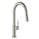 KRAUS Oletto Single Handle Pull Down Kitchen Faucet in Spot Free Stainless Steel, KPF-2820SFS