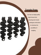 Human Hair Bundles 20 22 24 26 Inch Body Wave Bundles Human Hair 100% Unprocessed Brazilian Quick Weave 4 Bundles deals Human Hair Extensions Natural Black YNiSew