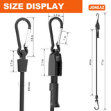 Joneaz 8 Pcs 48" Adjustable Bungee Cords with Hooks, Heavy Duty UV Resistant Shock Straps with Carabiner Clips
