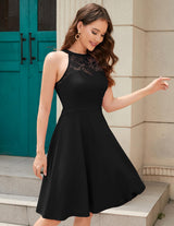 Bbonlinedress Halter Black Cocktail Wedding Guest Formal Vintage Dress Short Evening Party Prom Christmas Dress Black M