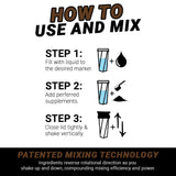 HELIMIX 1.5 Vortex Blender Shaker Bottle Holds Upto 20oz | No Blending Ball or Whisk | USA Made | Portable Pre Workout Whey Protein Drink Shaker Cup | Mixes Cocktails Smoothies Shakes | Top Rack Safe