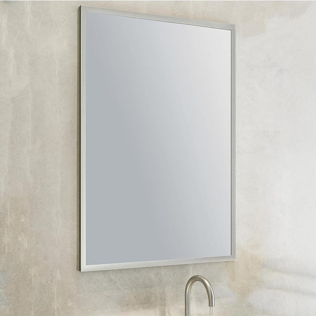Go Bathrooms Aluminium Framed Bathroom Mirror 700mm x 600mm Wall-Mounted Bathroom Vanity Mirror Portrait Landscape Rectangular Mirror Modern Framed Design - Willow