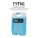 RTIC Refreezable Reusable Cooler Ice Packs Cold Ice Chest Pack Long-Lasting Break-Resistant for Food, Drink, Travel and Storage, 2 Pack, Medium