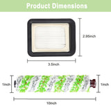 8 Pack Replacement Parts for Bissell CrossWave Pet Pro 2306A & CrossWave 1785 Series 3888A Vacuum Cleaner, 4 Pack 2460 Brush Rolls, 4 Pack 1866 Filters, Compare to Part 1613568&161-3568, 1608684