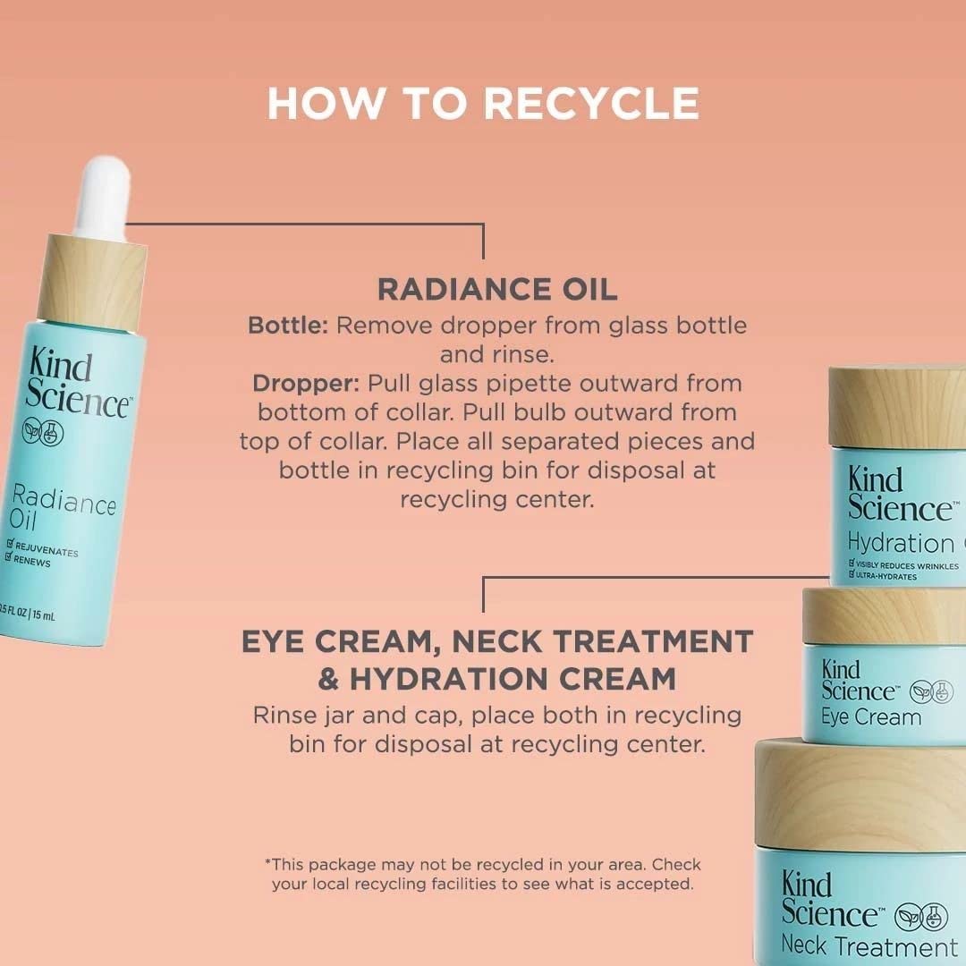 Kind Science Radiance Face Oil - Hydrating with Vitamin E, C & A, Bakuchiol, Jojoba & Moringa Oil - Anti Aging to Give Skin a Fresh, Dewy Look - Vegan, Paraben Free, Cruelty Free, 0.5 fl oz