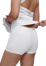 EUISVI Womens Tennis Workout Dress with Easy Bathroom Shorts Romper Cut Out Twisted Athletic Dresses for Women