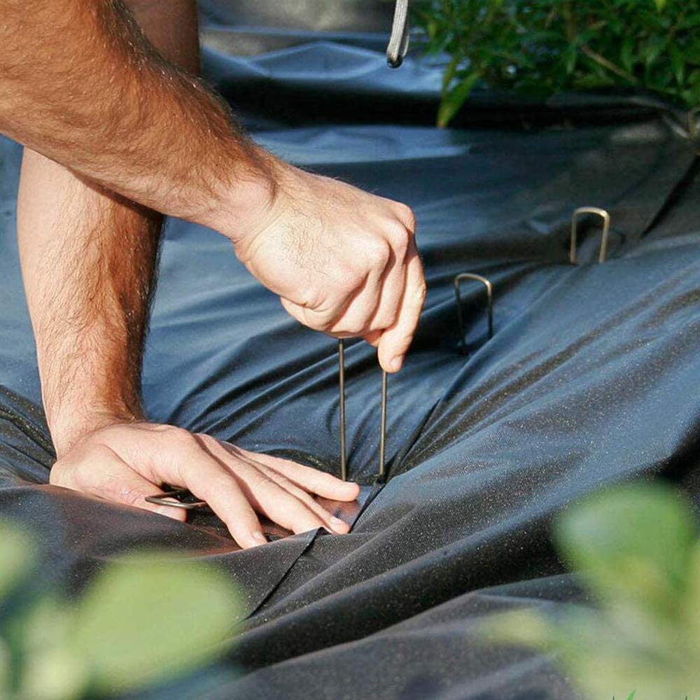 OK5STAR Landscape Staples 12 inch, 100 Pack Heavy Duty Garden Stakes