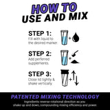 HELIMIX 2.0 Vortex Blender Shaker Bottle Holds upto 28oz | No Blending Ball or Whisk | USA Made | Portable Pre Workout Whey Protein Drink Shaker Cup | Mixes Cocktails Smoothies Shakes | Top Rack Safe