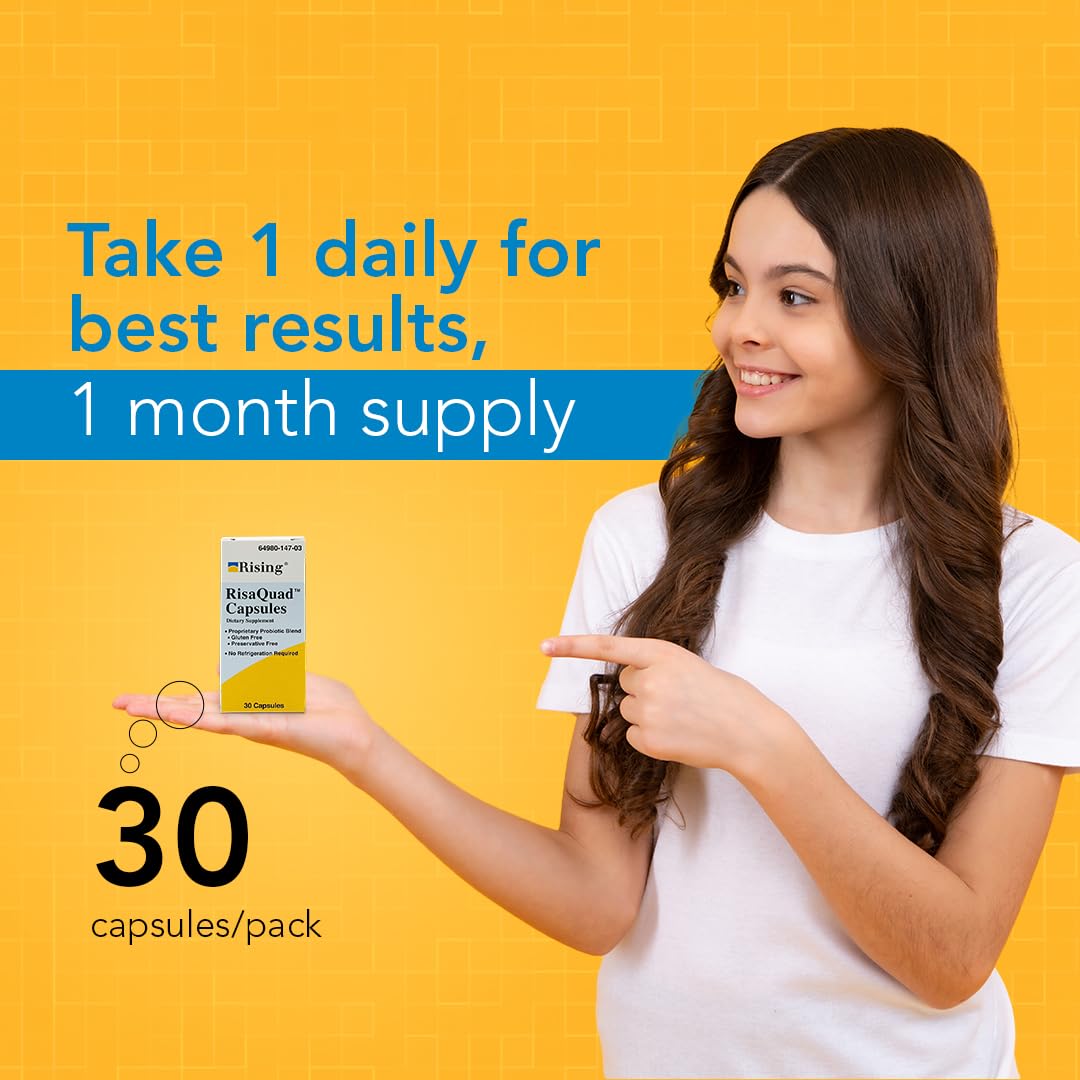 Rising Health - Risaquad 230mg - Probiotic Dietary Supplement Capsules - 30 Count