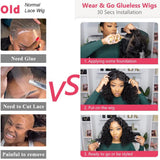 ACIWP Glueless Wigs Human Hair Pre Plucked Pre Cut Wear and Go Deep Wave Lace Front Wigs Human Hair for Beginners Upgraded No Glue 5x5 Hd Lace Closure Wigs for Black Women 20 Inch