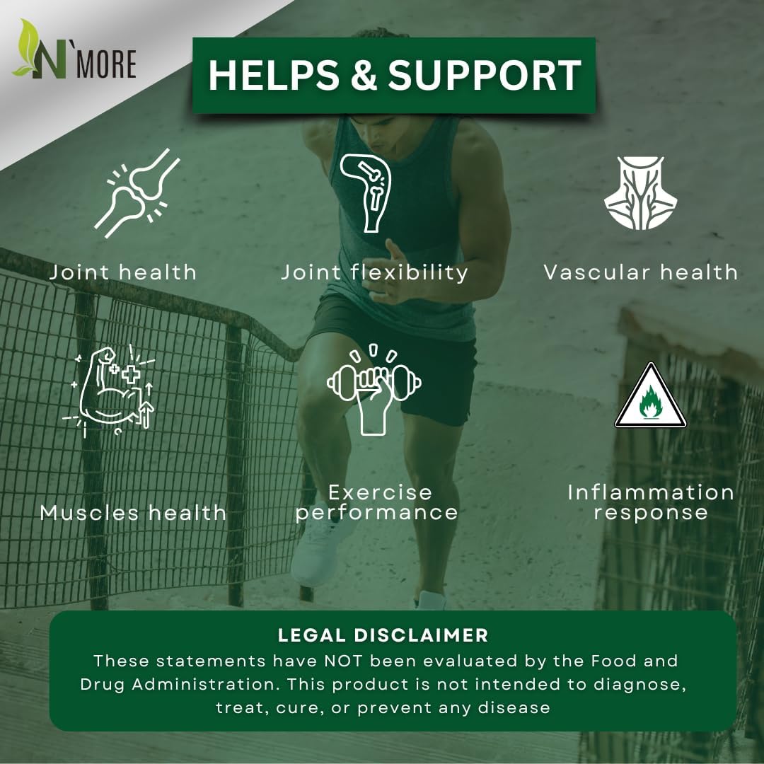 N'More Avocado Soybean Unsaponifiables Joint Health Supplement 400 mg, Non-GMO, Dairy, Gluten & Shellfish Free, 60 Day Supply, One Capsule Per Day
