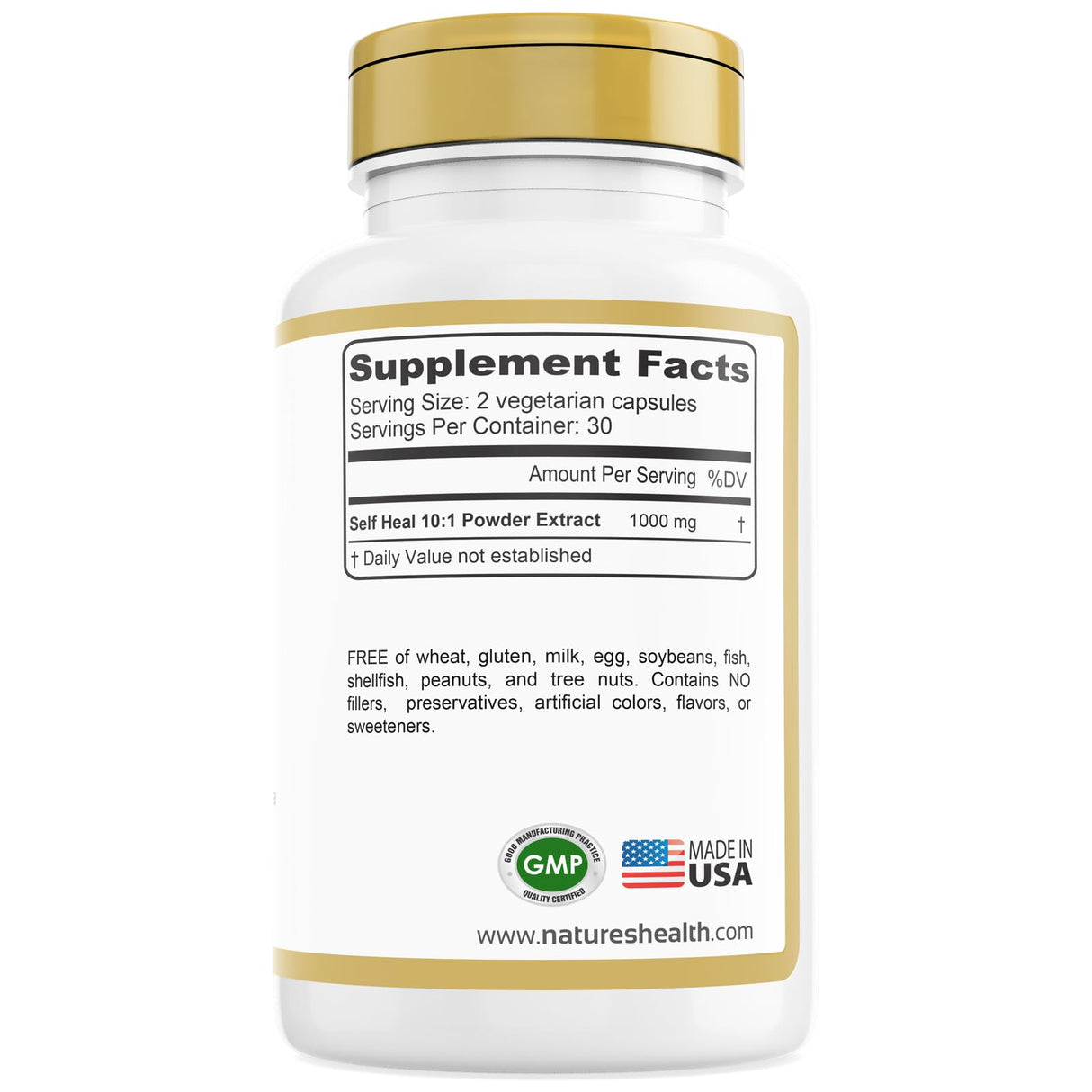 Nature's Health Self Heal Prunella Vulgaris Supplement – Heal All – Promote Healthy Skin & Immune System Support – 1000 mg per Serving – 60 Vegetarian Capsules – Non-GMO