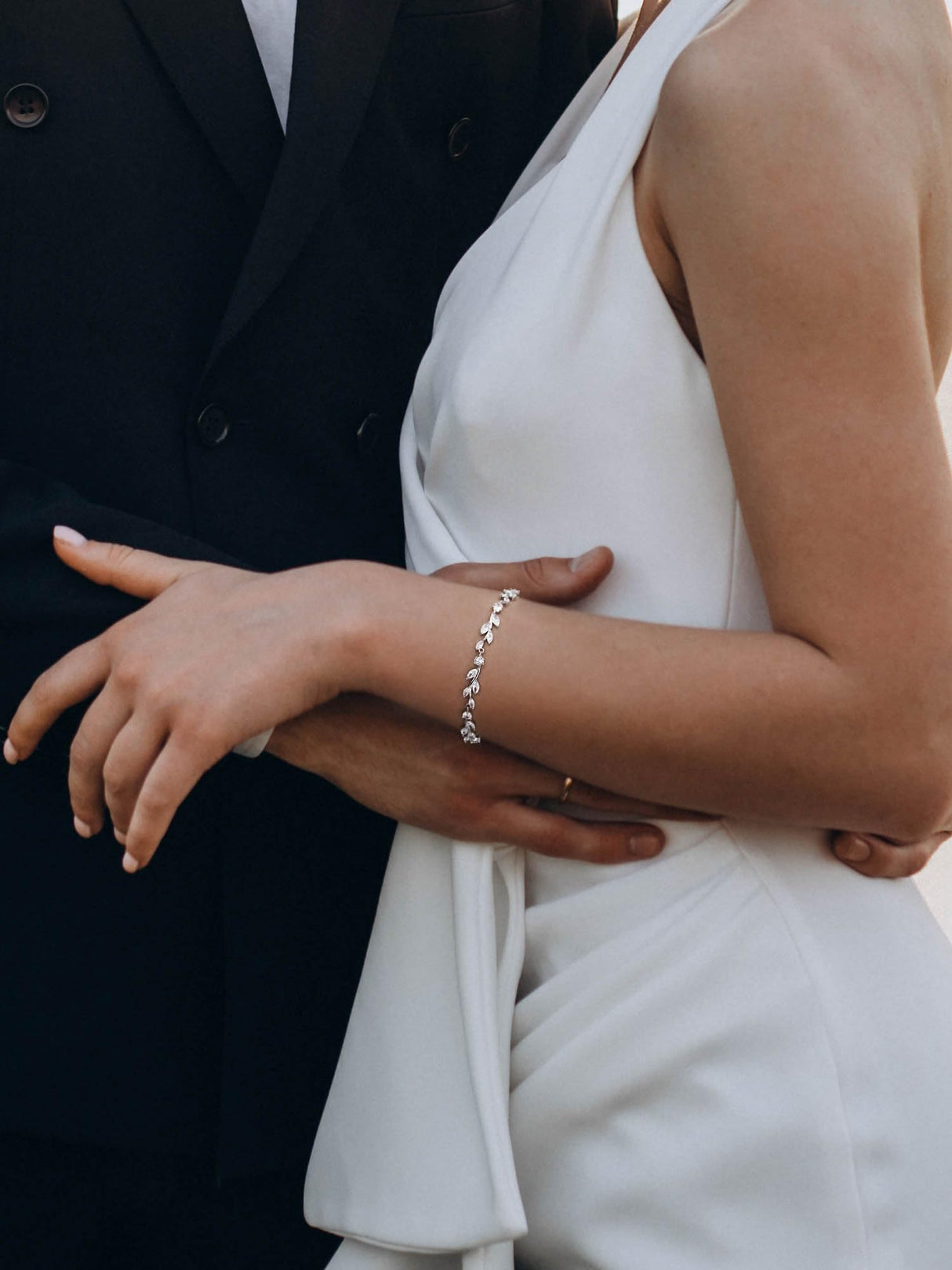 SWEETV Cubic Zirconia Wedding Bridal Bracelet for Brides,Bridesmaids, Silver Crystal Elegant Tennis Bracelet for Women Prom Jewelry Gifts (Style6-Silver)