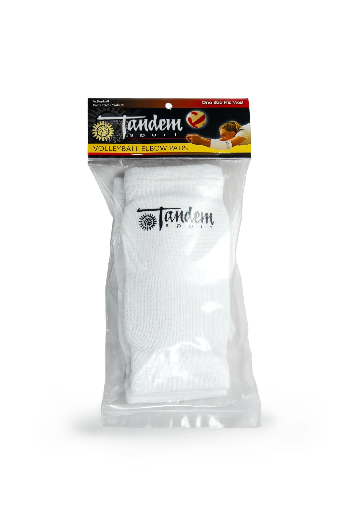 Tandem Sport Volleyball Elbow Pads - Volleyball Pads for Floor Burns and Bruises - Non-Bulky Volleyball Elbow Pads - White