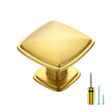 Ravinte 20 Pack Square Single Hole Gold Kitchen Cabinet Knobs Dresser Drawer Cabinet Pulls Drawer Knobs Cabinet Hardware Contemporary Antique Rustic Knobs with Screwdriver