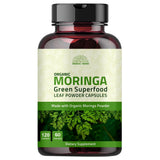 Hebhac Herbs Organic Moringa Capsules 120 Capsules 1000mg – Metabolism, & Immune Support Nutrient-Rich superfood | Non GMO and Gluten Free