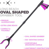 Grabber Reacher Tool - 2 Pack - Latest Version Long 32 Inch Foldable Pick Up Stick - Strong Grip Magnetic Tip Lightweight Trash Picker Claw Reacher Grabber Tool Elderly Reaching - by Luxet (Pink)