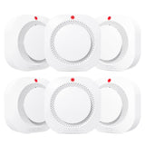 Smoke Detector, Battery Operated Smoke Alarm with Photoelectric Technology, Fire Alarms Smoke Detectors with LED Indicator and Test Button(6 Pack)