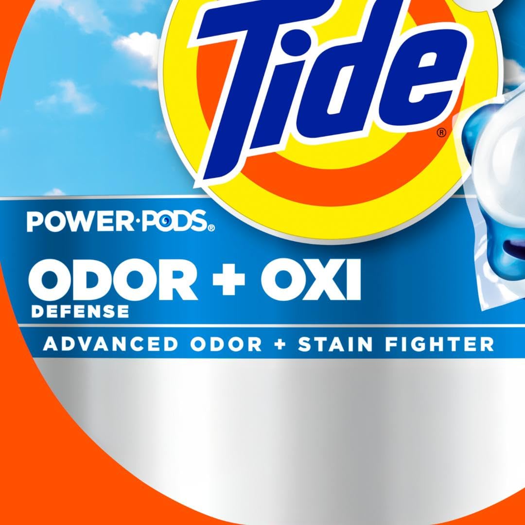 Tide Ultra OXI Power PODS with Odor Eliminators Laundry Detergent Pacs 63 Count For Visible and Invisible Dirt