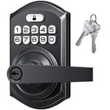 TEEHO TE004 Keyless Entry Keypad Door Lock with Handle - Smart Digital Electronic Lock for Interior Door with Anti-Peeping, Auto Lock & Passage Mode - Easy Installation - Matte Black