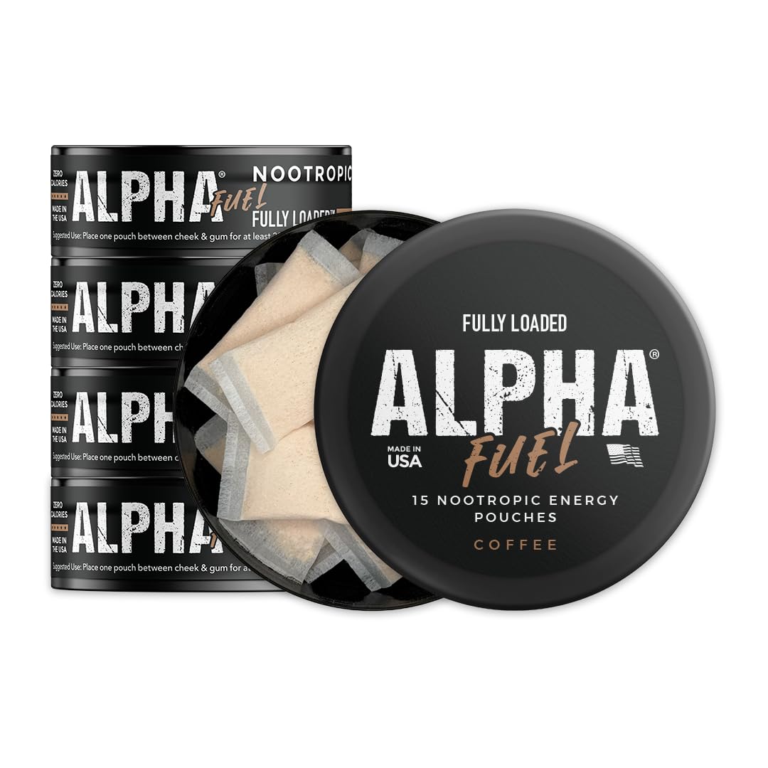 Fully Loaded Alpha Fuel Nootropic Pouches (Coffee Fuel) - Nootropic Energy Pouches with Caffeine, Alpha GPC, Tyrosine, Taurine, Guarana and More