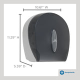Georgia-Pacific Single-Roll Jumbo Toilet Paper Dispenser by GP PRO (Georgia-Pacific), Translucent Smoke, 59009, 10.610" W x 5.390" D x 11.290" H