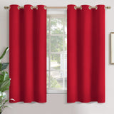 YoungsTex Red Blackout Curtains 63 Inch Length for Bedroom - Grommet Room Darkening Window Drapes Thermal Insulated for Christmas Living Room, 2 Panels, 42 x 63 Inch