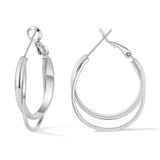 Gacimy Silver Criss Cross Hoop Earrings for Women, 25MM Small Hoops