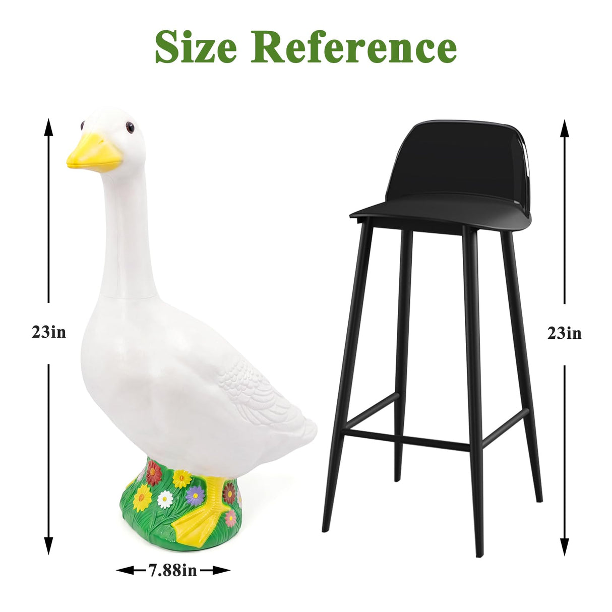 Hofriyo 23 Inch Large Wearable Outfits Porch Goose Statue Figurine, Waterproof Outdoor Sculpture for Front Porch, Patio, Lawn & Garden Decoration, Unique Holiday Birthday Gift for Women
