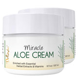 Deluvia Miracle Aloe Cream | Face & Body Moisturizer with Vitamin E & Organic Aloe Vera | Hydrating, Soothing for Dry Skin, Anti-Wrinkle, Acne Scars, Rosacea, Psoriasis, Eczema - 2 Pack