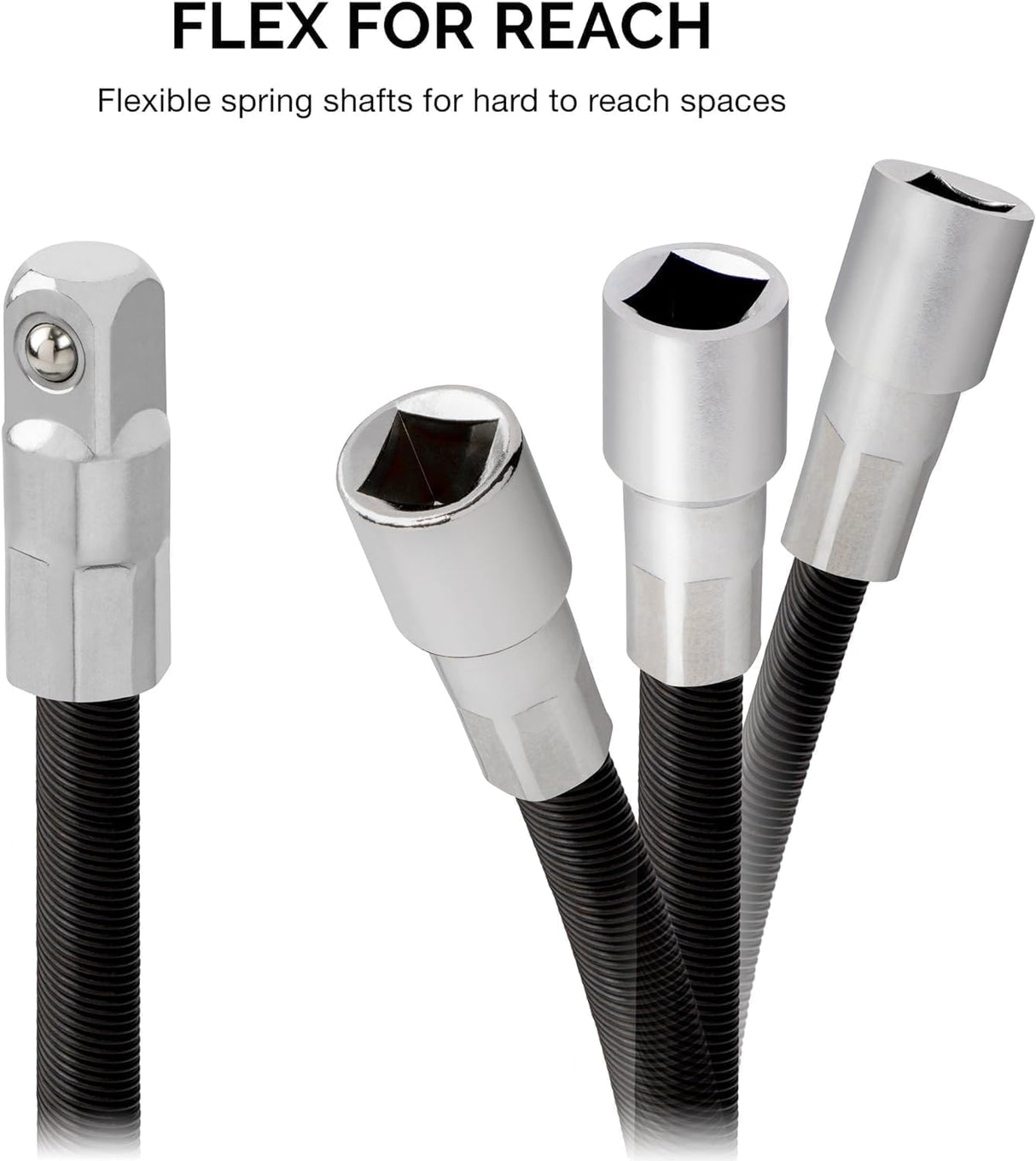 NEIKO 00239A Flexible Extension-Bar Set, 1/4-Inch and 3/8-Inch Drives, Flexible Socket Extension Bars, 2-Piece Set