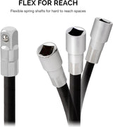 NEIKO 00239A Flexible Extension-Bar Set, 1/4-Inch and 3/8-Inch Drives, Flexible Socket Extension Bars, 2-Piece Set