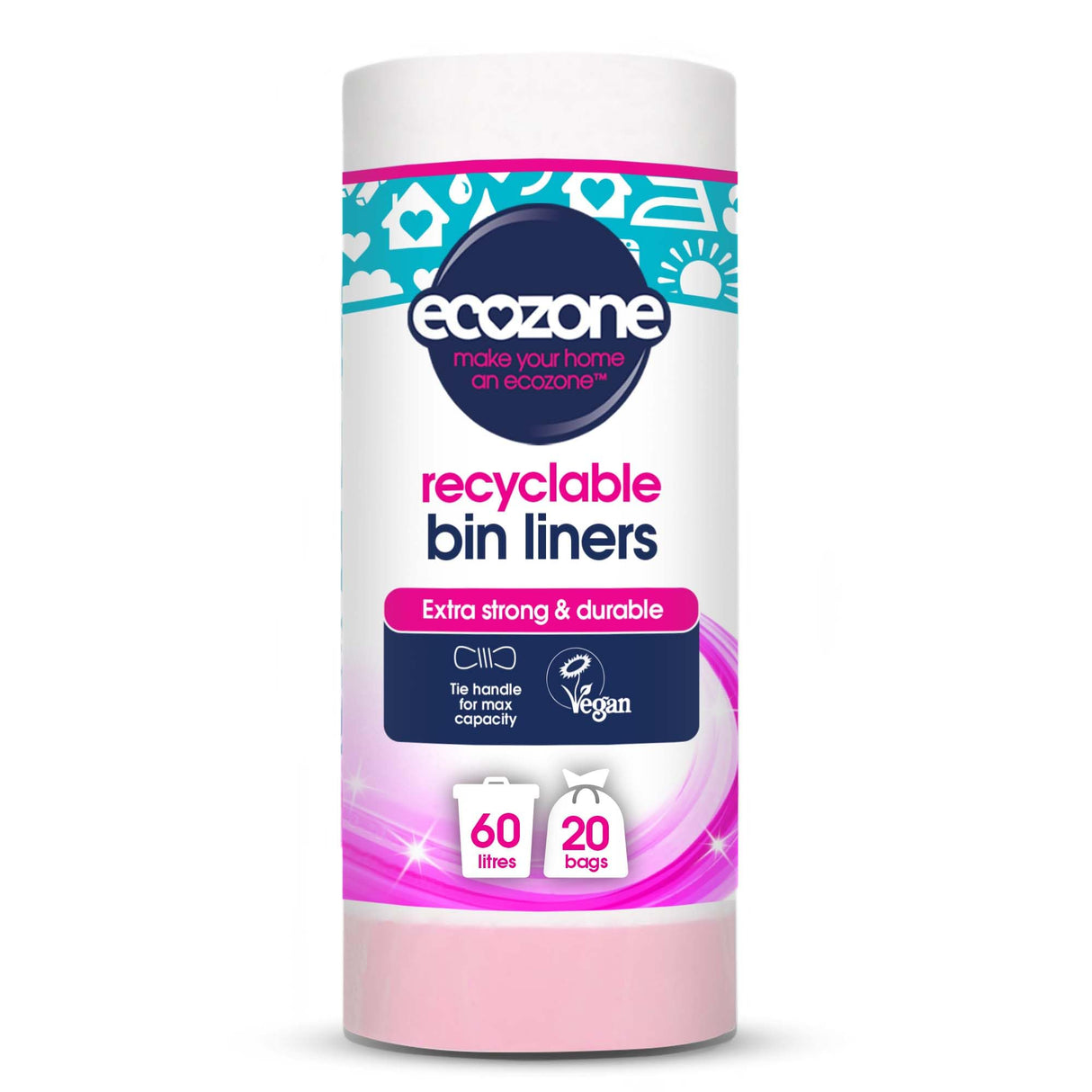Ecozone’s 100% Biodegradable Bin Liners | 60Litres, 20 Bags