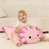 BENINY Large Axolotl Plush Toy, 39" Giant Hot Pink Axolotl Stuffed Animal Plush, Big Huggable Toys Gift for Girls Kids, Long Squishy Pillow for Holiday Birthday Christmas
