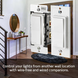 Leviton Decora Smart Switch, Wi-Fi 2nd Gen, Neutral Wire Required, Works with Matter, My Leviton, Alexa, Google Assistant, Apple Home/Siri & Wired or Wire-Free 3-Way, D215S-1RW, White
