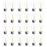 Jslinter 24-Pack LED 1W String Light Bulbs, S14 Plastic Shatterproof Edison Vintage Style Replacement 1 Watt Outdoor 2200K, Waterproof, Warm White Equivalent to 11w, e26 Base